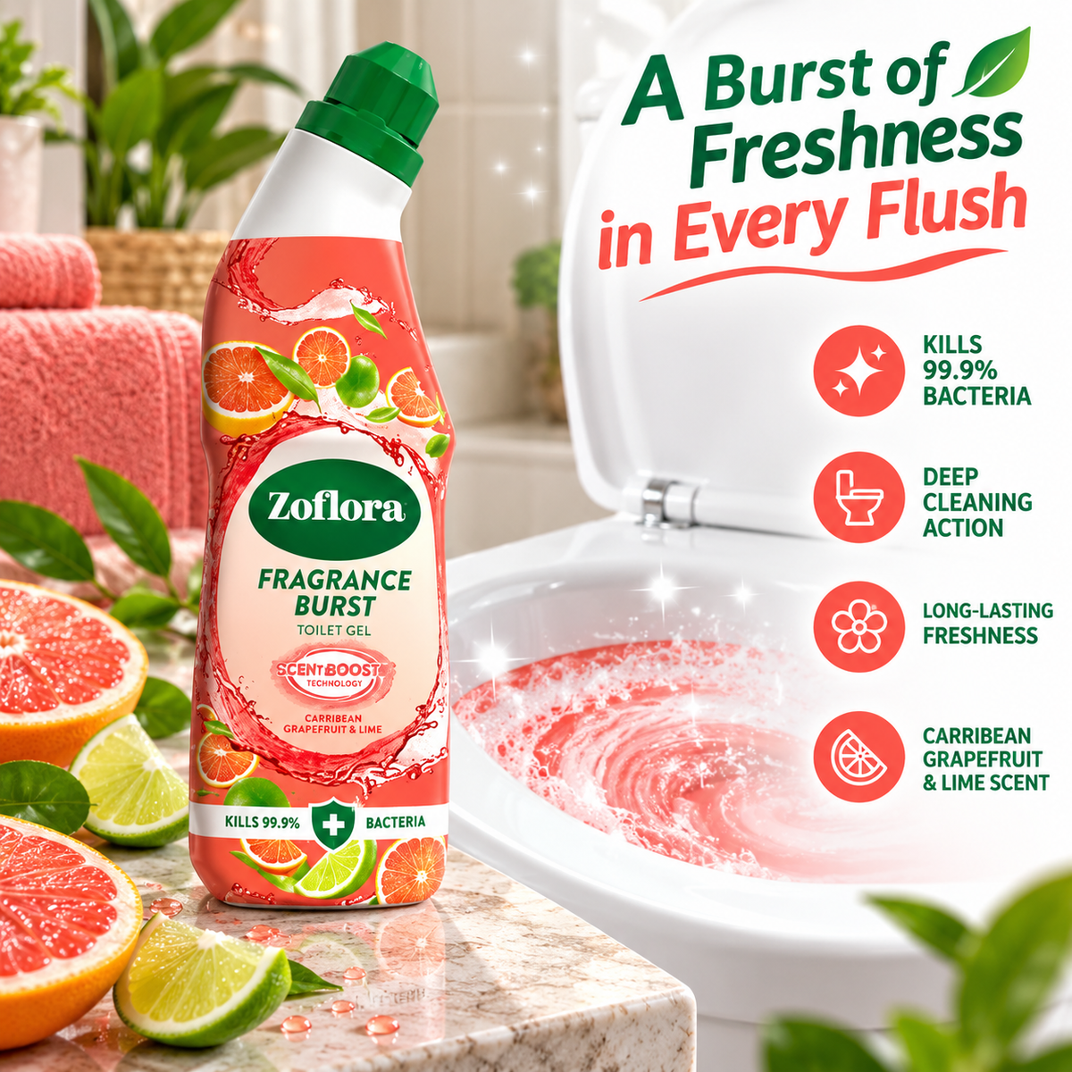 Zoflora Toilet Gel - Grapefruit & Lime