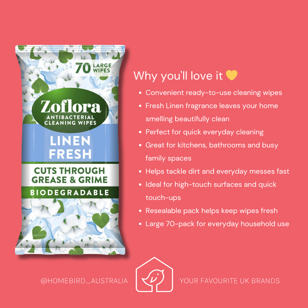 Zoflora Linen Fresh Wipes - 70 pack