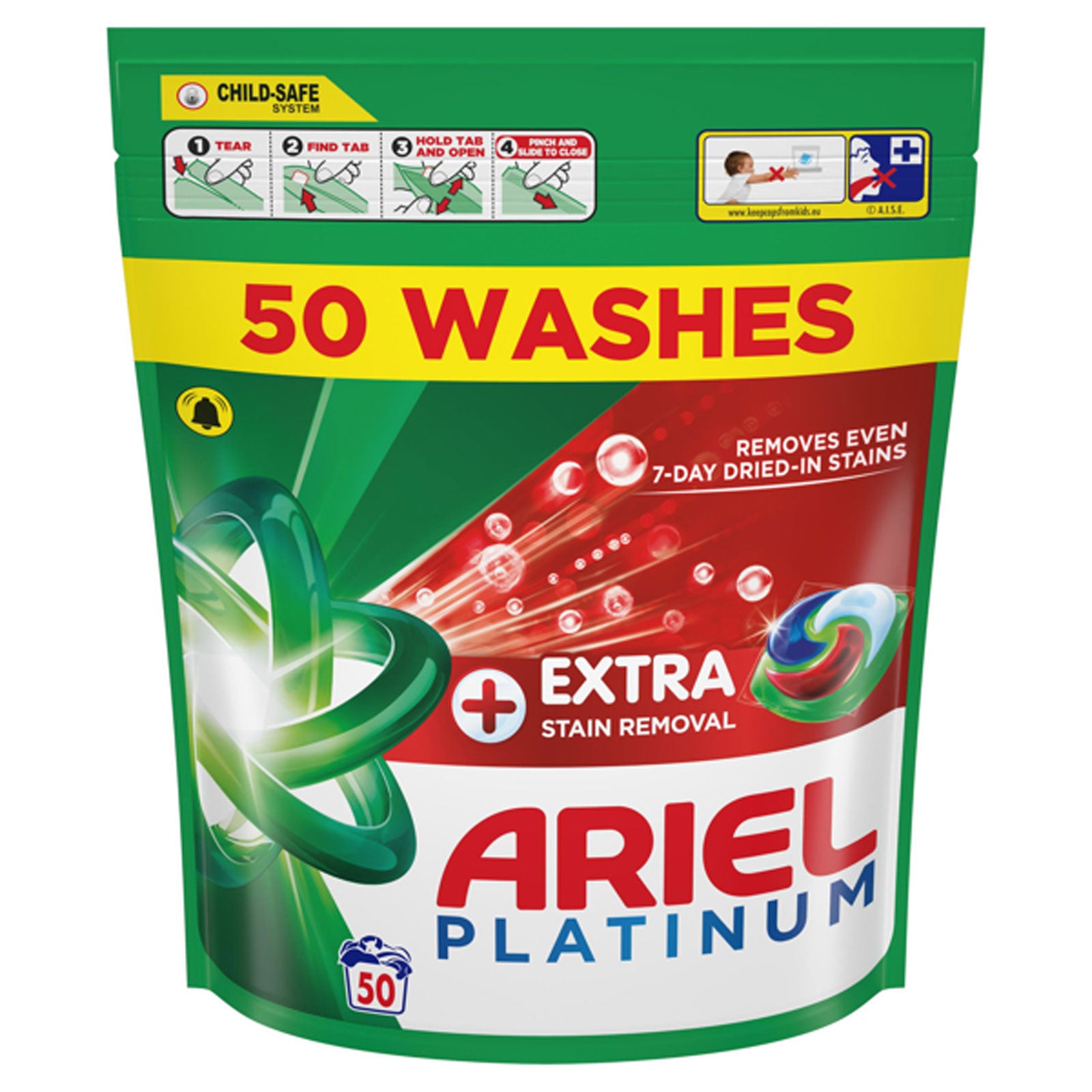 Ariel Pods Platinum Wash Stain Remover - 50w - Pre order now for Mid August Shipping
