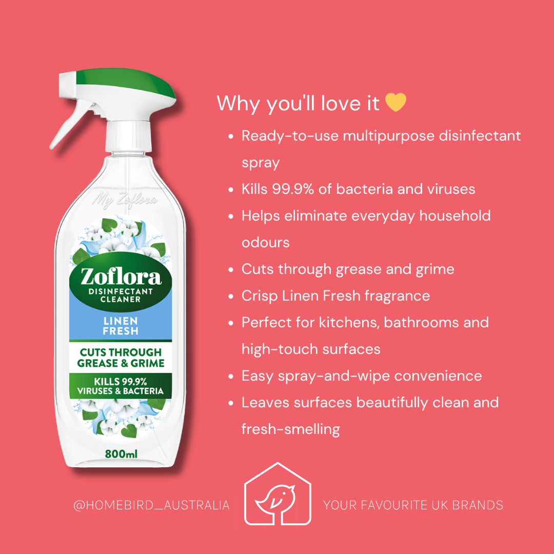 Zoflora Multi Purpose Disinfectant – Linen Fresh – 800ml benefits