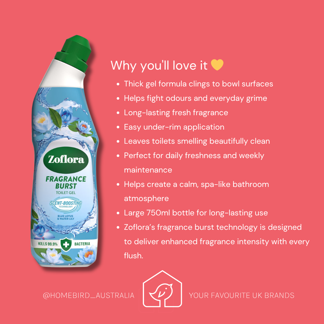 Zoflora Toilet Gel - Blue Lotus and Water Lily - 750ml Benefits