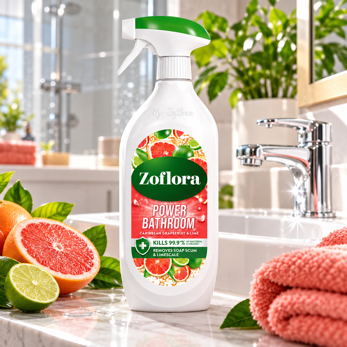 Zoflora Power Bathroom - Grapefruit and Lime 800ml