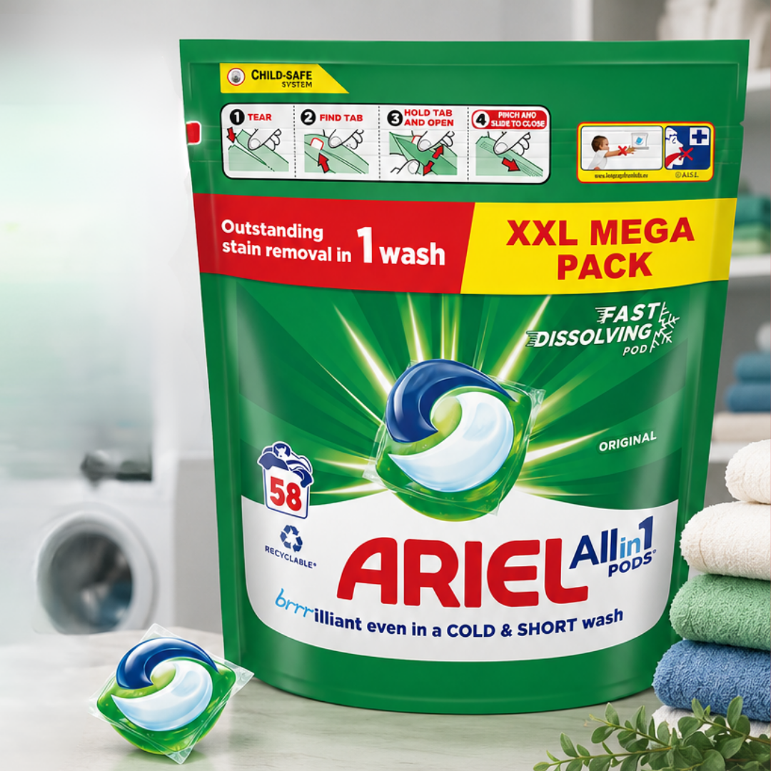 Ariel All in One Pods – Original – 58 Mega Pack