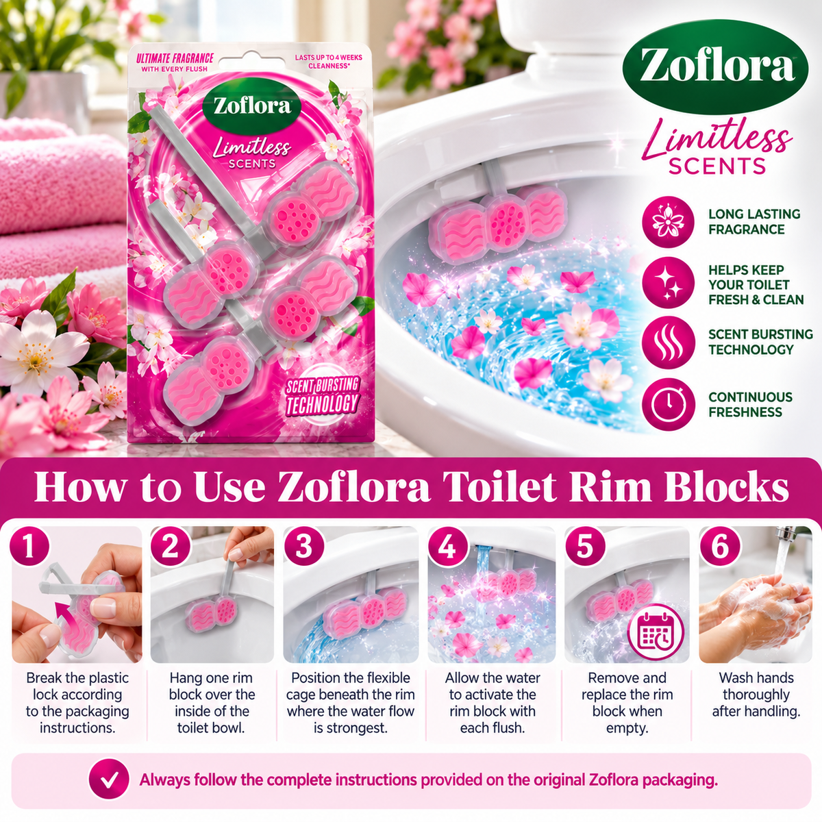 Zoflora Rim Block - Sweet Freesia and Jasmine - Pre order for Mid October Shipping