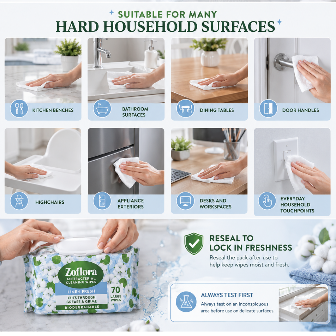 Zoflora Linen Fresh Wipes - 70 pack