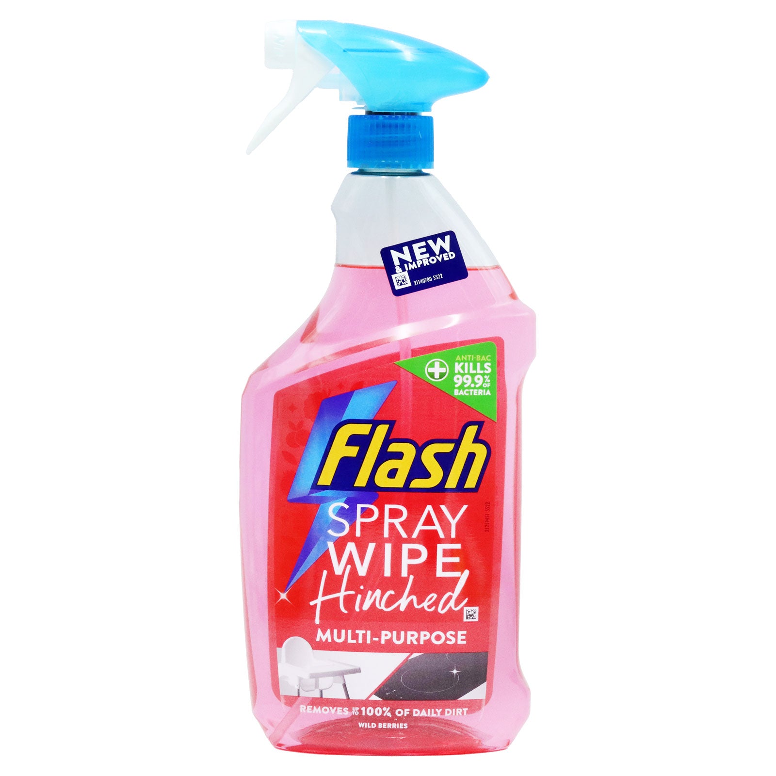 Flash Spray Wipe Hinched! Wild Berry Anti-Bacterial - 800ml - Coming Soon!)