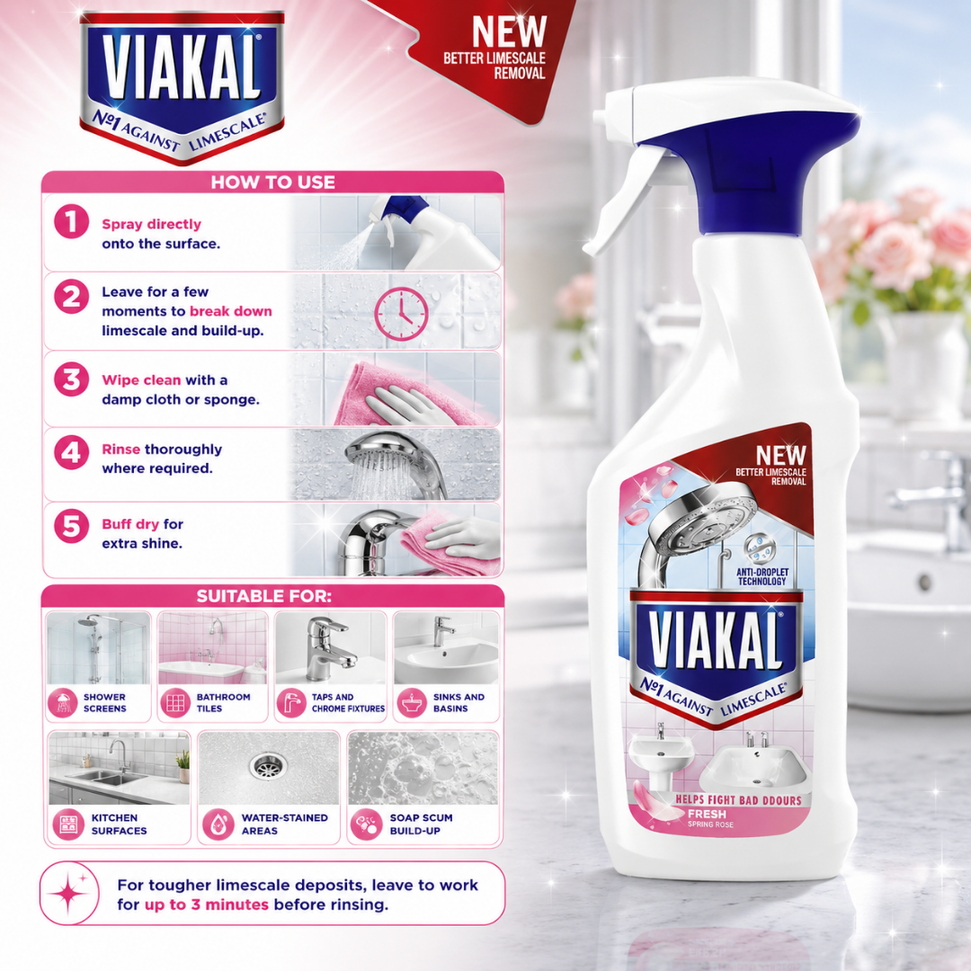 Viakal Spray - Fresh Spring Rose - 500ml