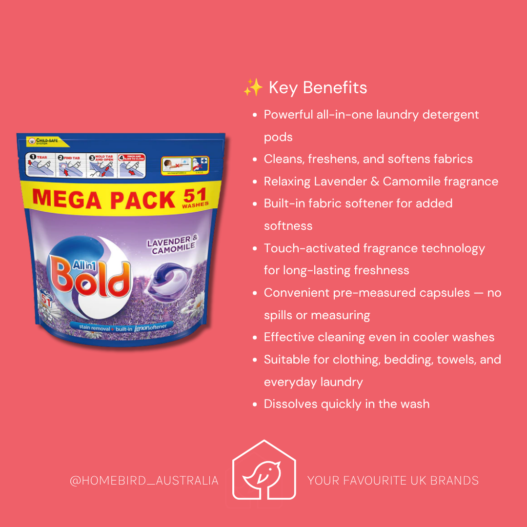 Bold All in 1 Pods – Lavender & Camomile – 51 Washes
