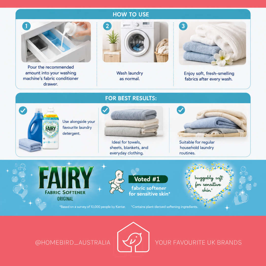 Fairy Fabric Conditioner - Original - large 43w (1.49ltr) how to use