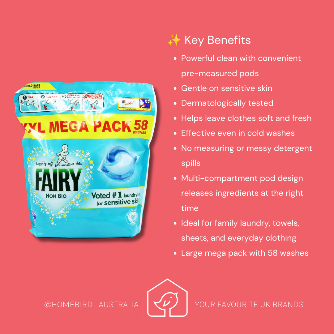 Fairy Pods - Non Bio - Mega Pack 58w benefits