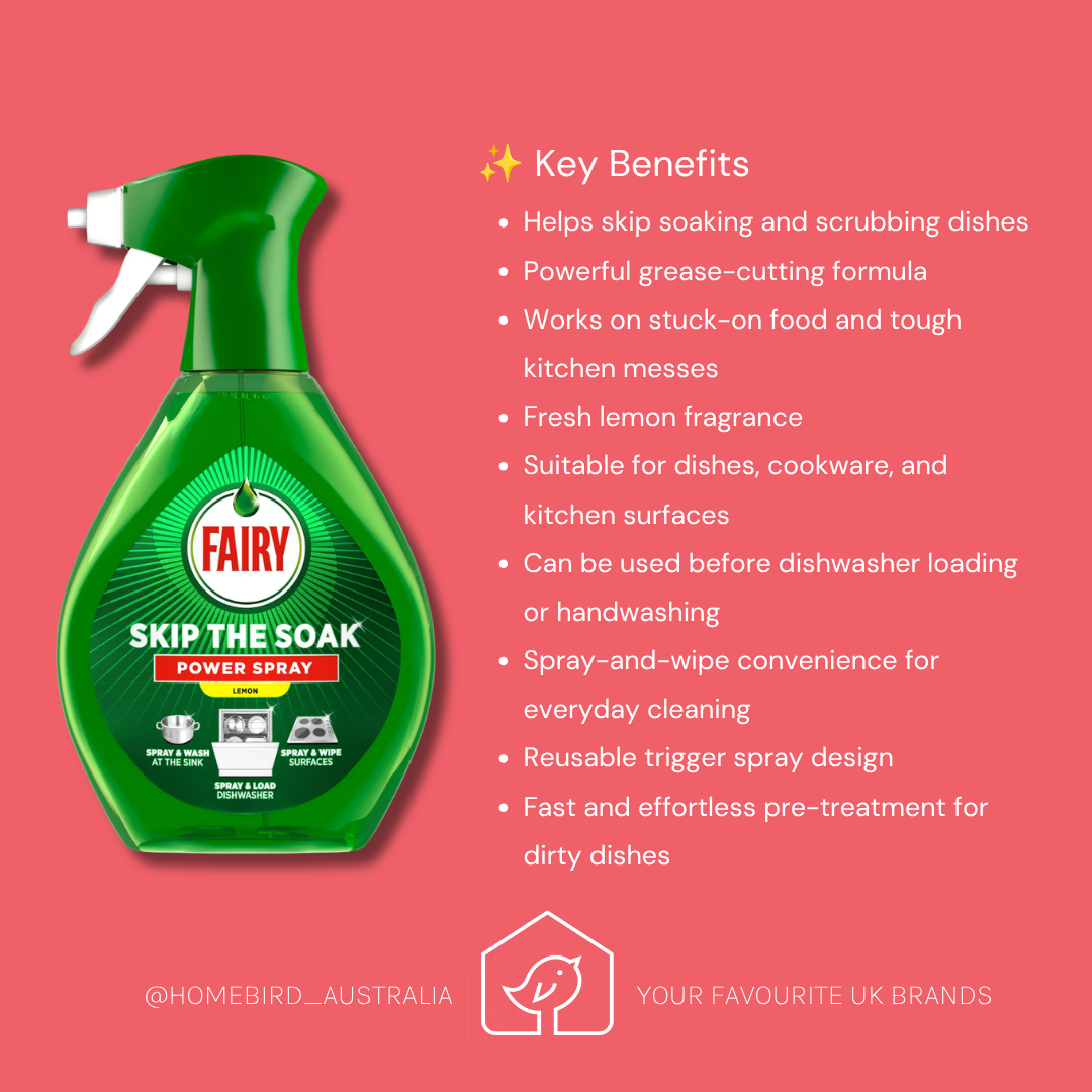 Fairy Skip The Soak Power Spray - Lemon - 650ml Benefits