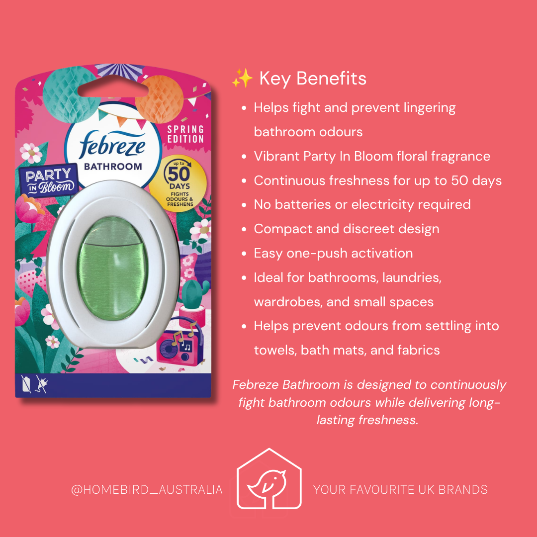 Febreze Bathroom Air Freshener - Party in Bloom Benefits