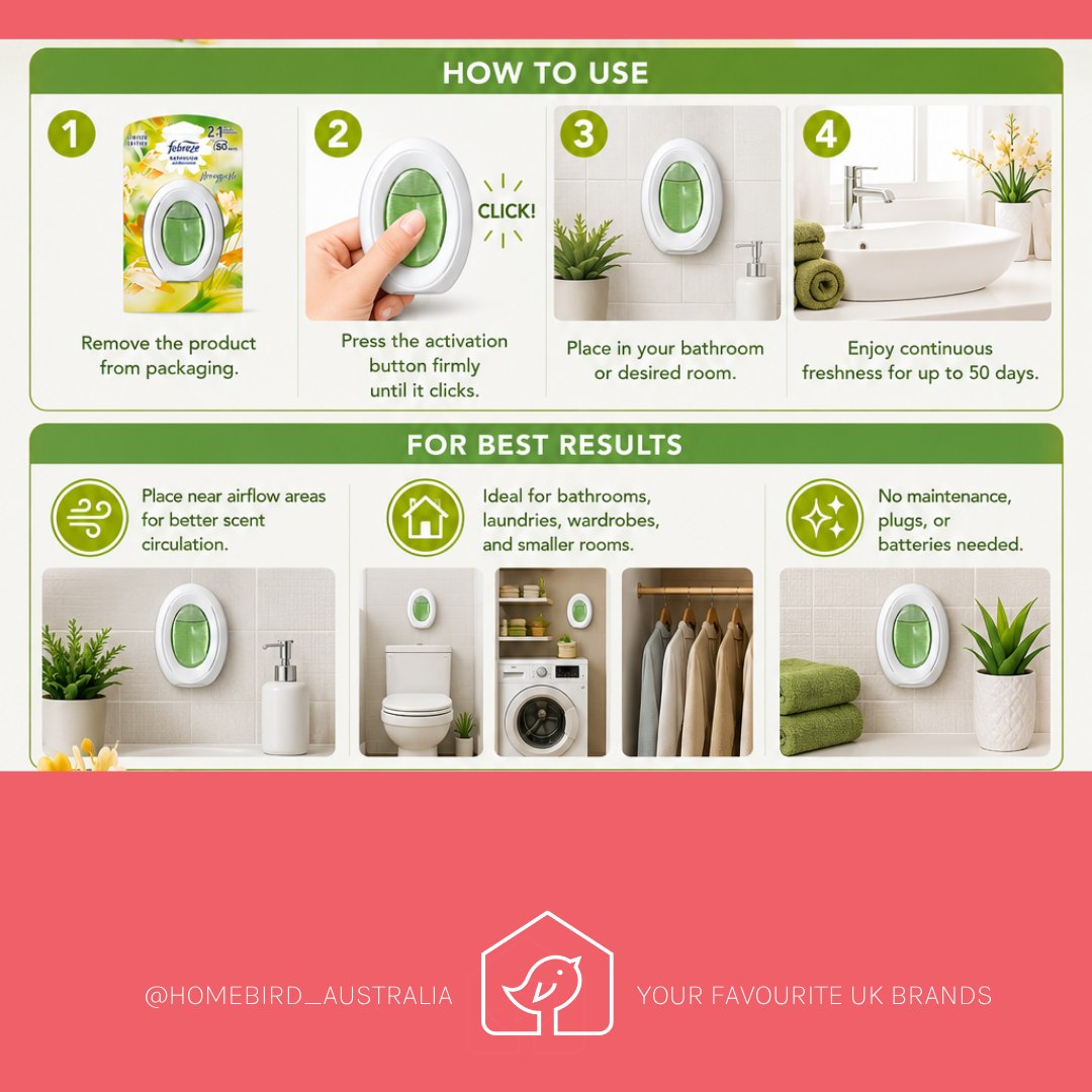 Febreze Bathroom Air Freshner - Honeysuckle How to use