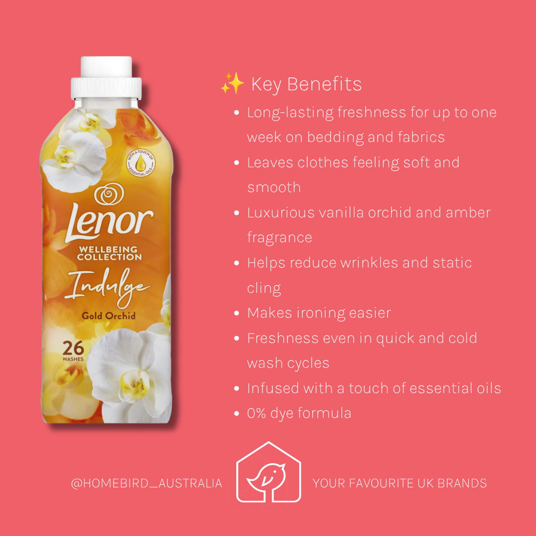 Lenor Fabric Conditioner - Gold Orchid - 26w Benefits