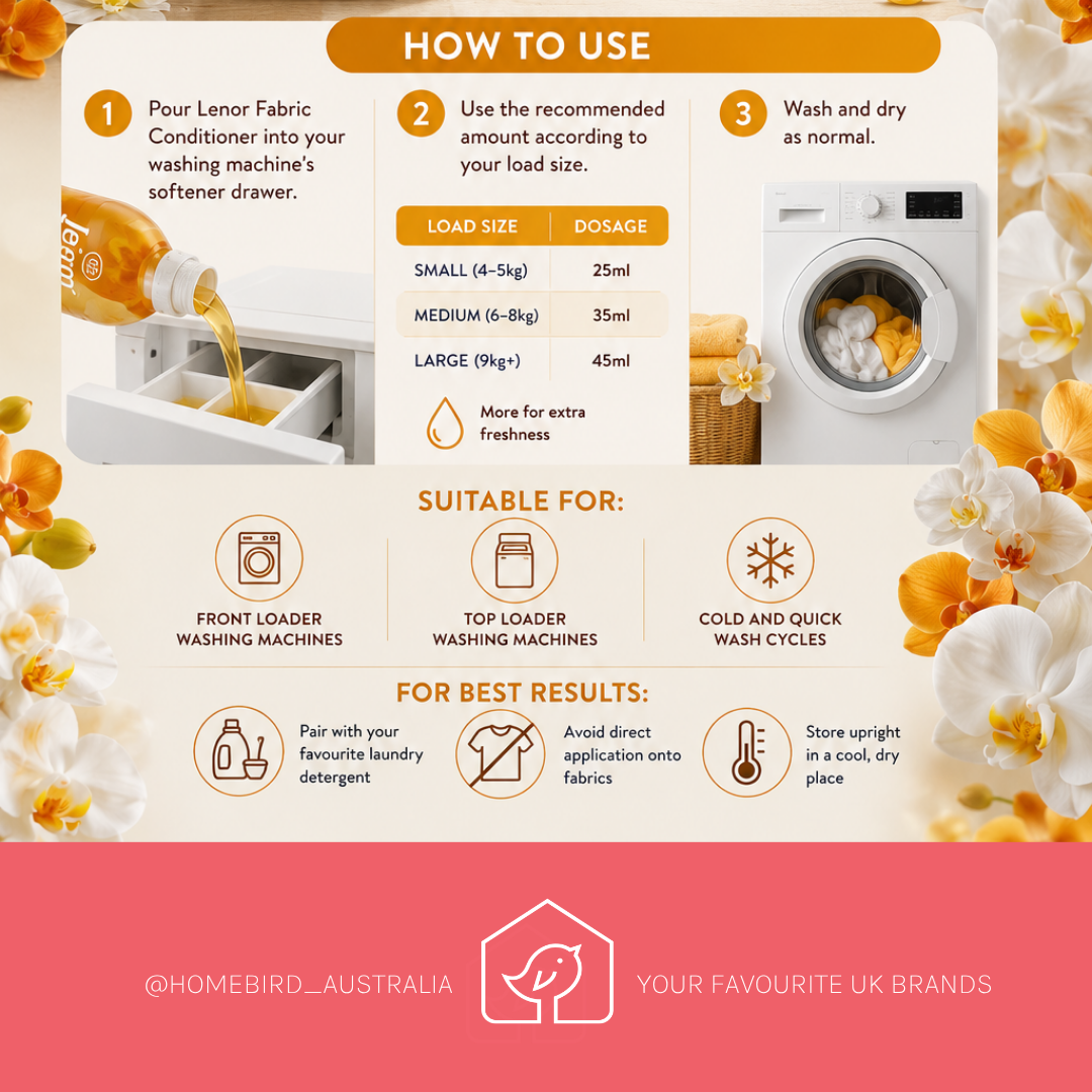 Lenor Fabric Conditioner - Gold Orchid - 26w How to use