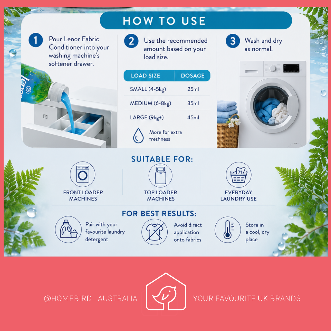 Lenor Fabric Conditioner - Ocean Mist (26w) How to use