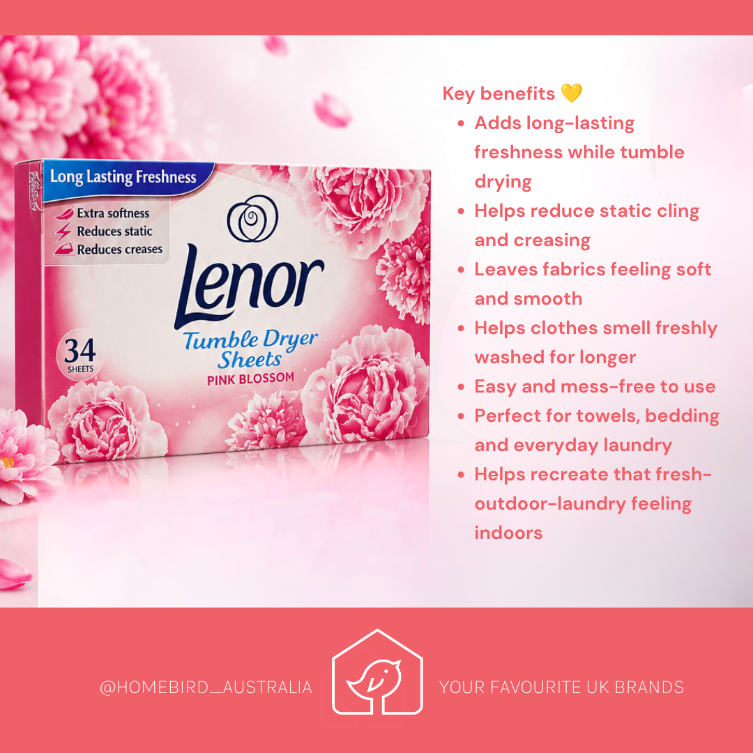Lenor Tumble Dryer Sheets - Pink Blossom (34) benefits