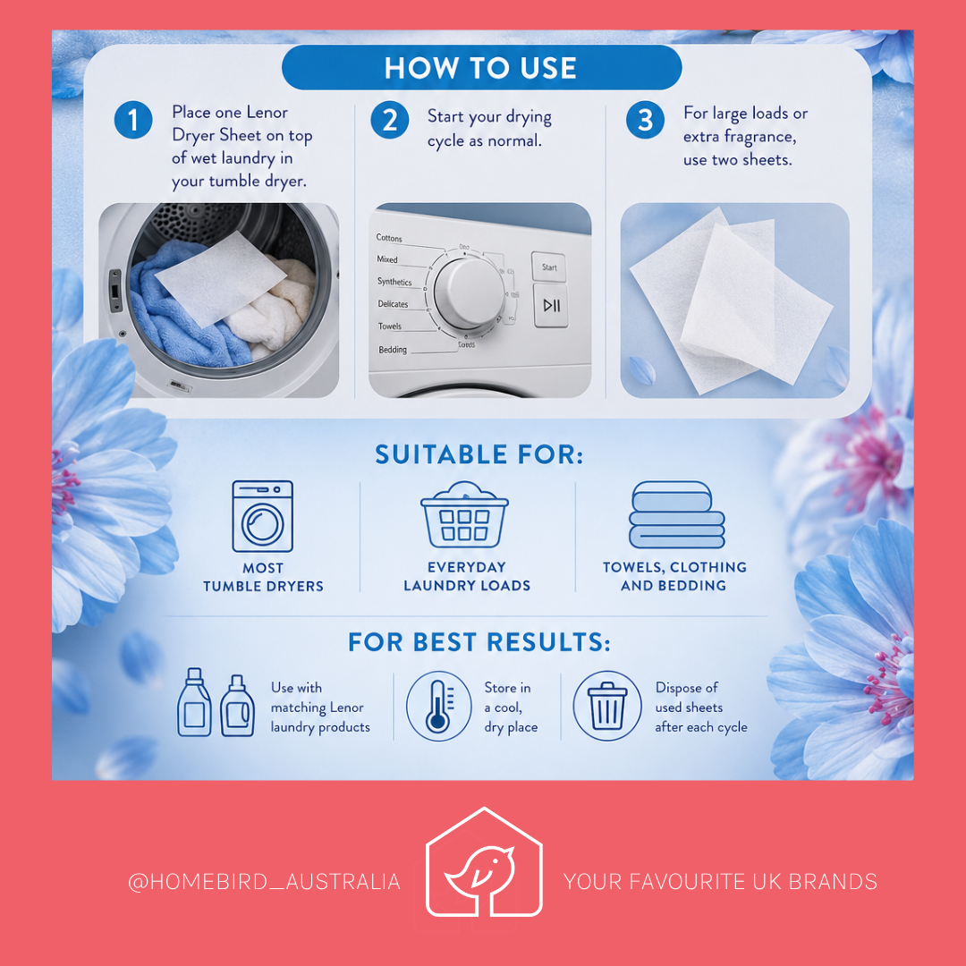 Lenor Tumble Dryer Sheets - Spring Awakening How to use