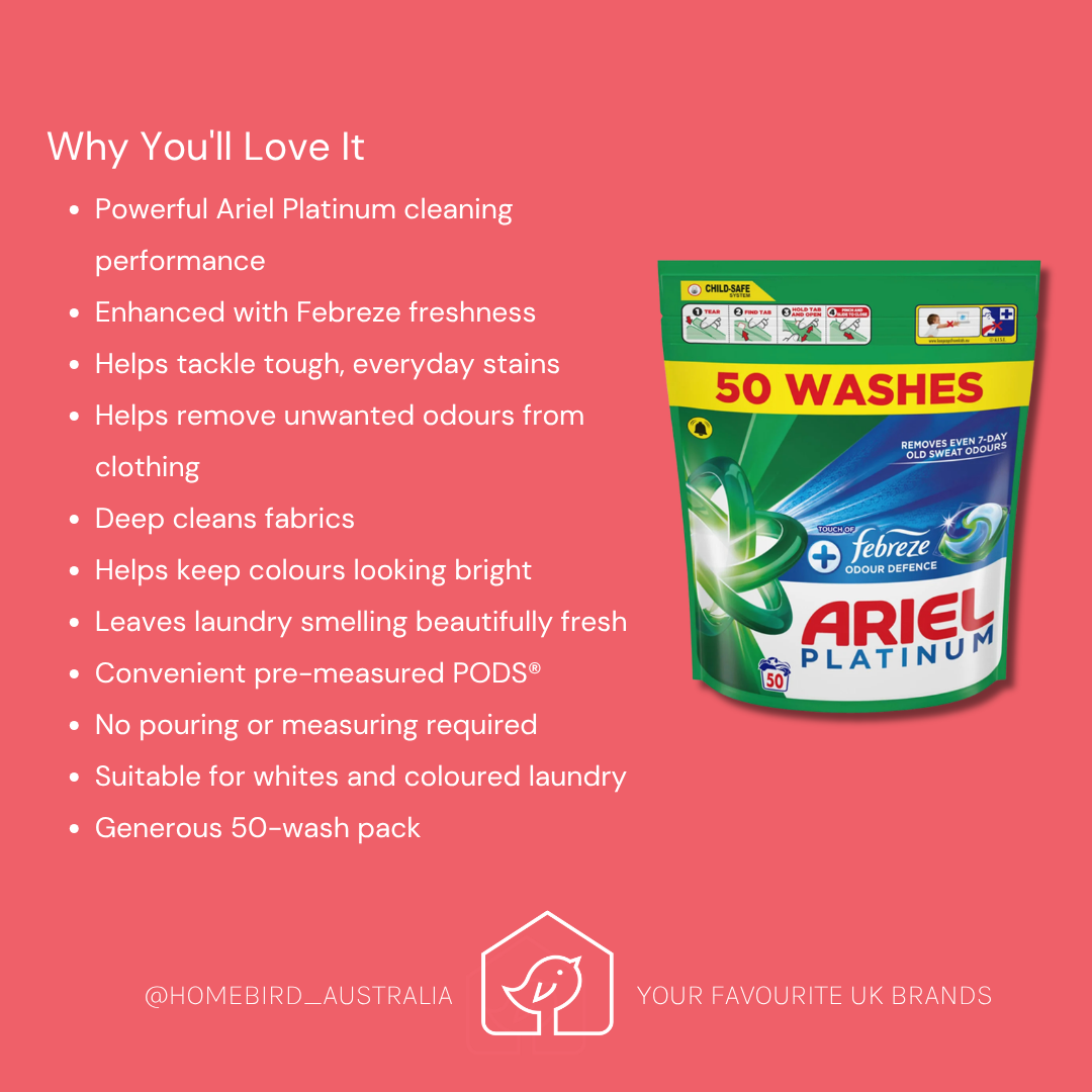 Ariel Platinum Pods - With Febreze - 50w
