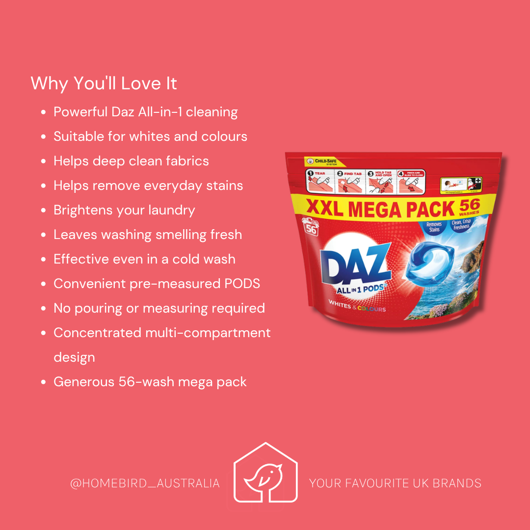 Daz Laundry Pods - Mega pack (56w) - whites & colours