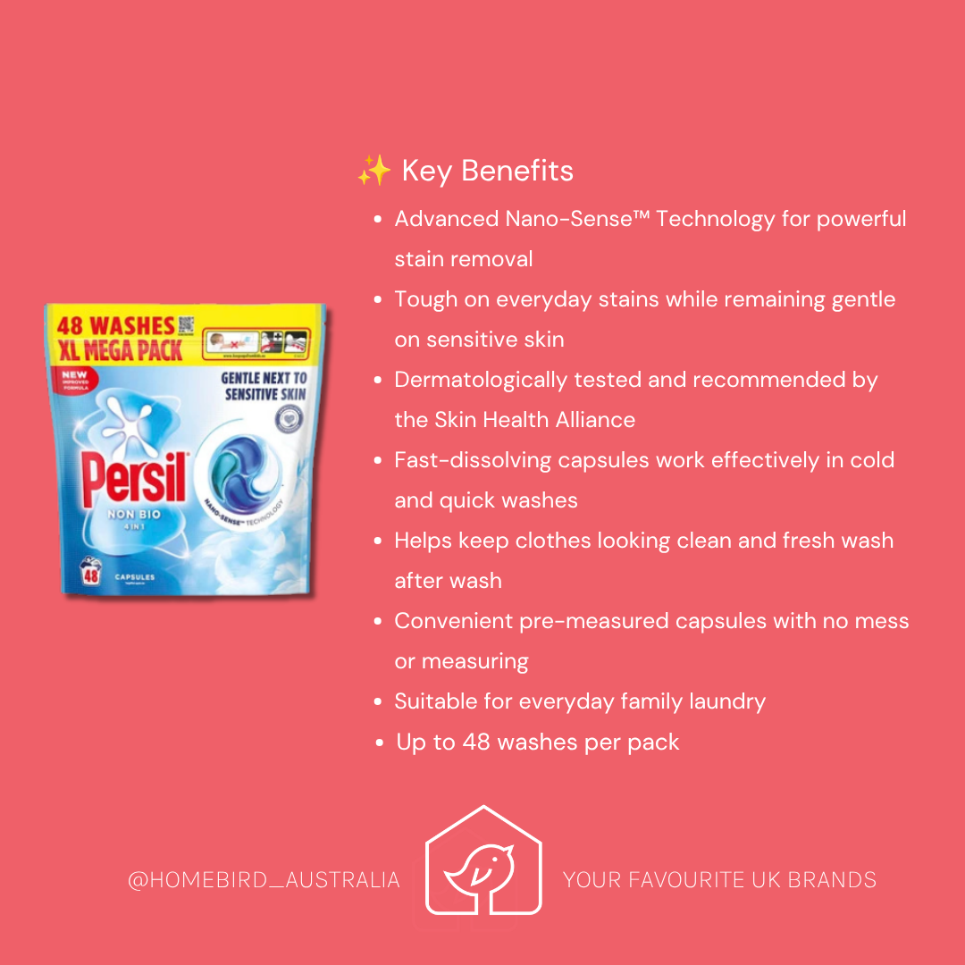 Persil Nano Capsules - Non Bio (48w) - Pre order for Mid August Shipping