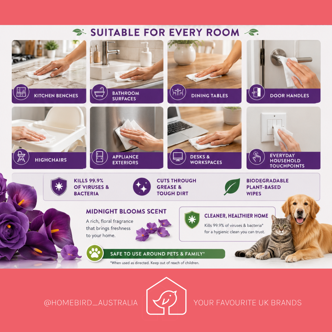 Zoflora Anti-Bac Cleaning Wipes - Midnight Bloom How to use