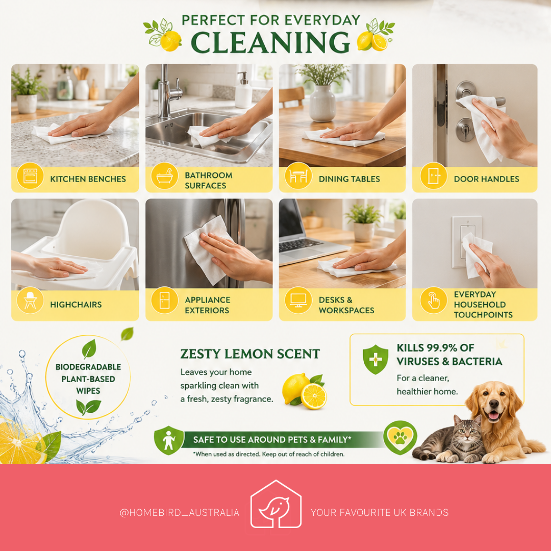 Zoflora Anti-Bac cleaning wipes - Lemon Zing How to use