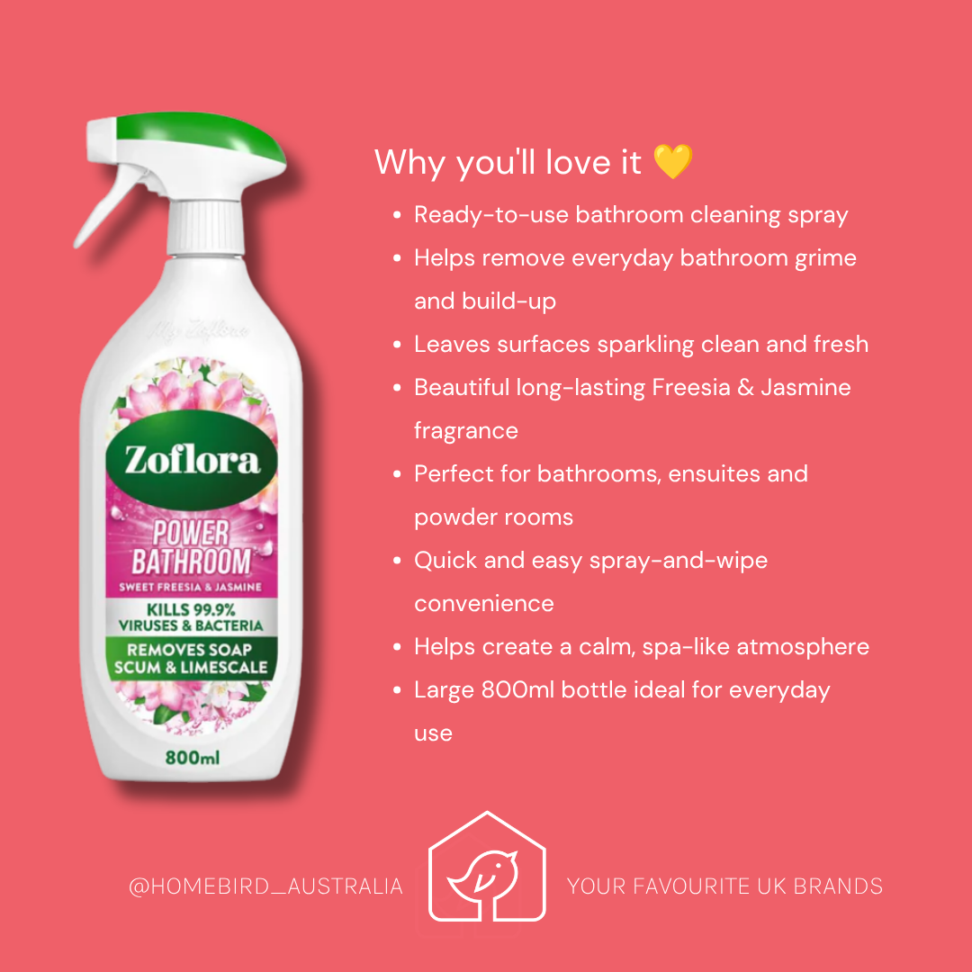 Zoflora Bathroom - Freesia & Jasmine (800ml) benefits