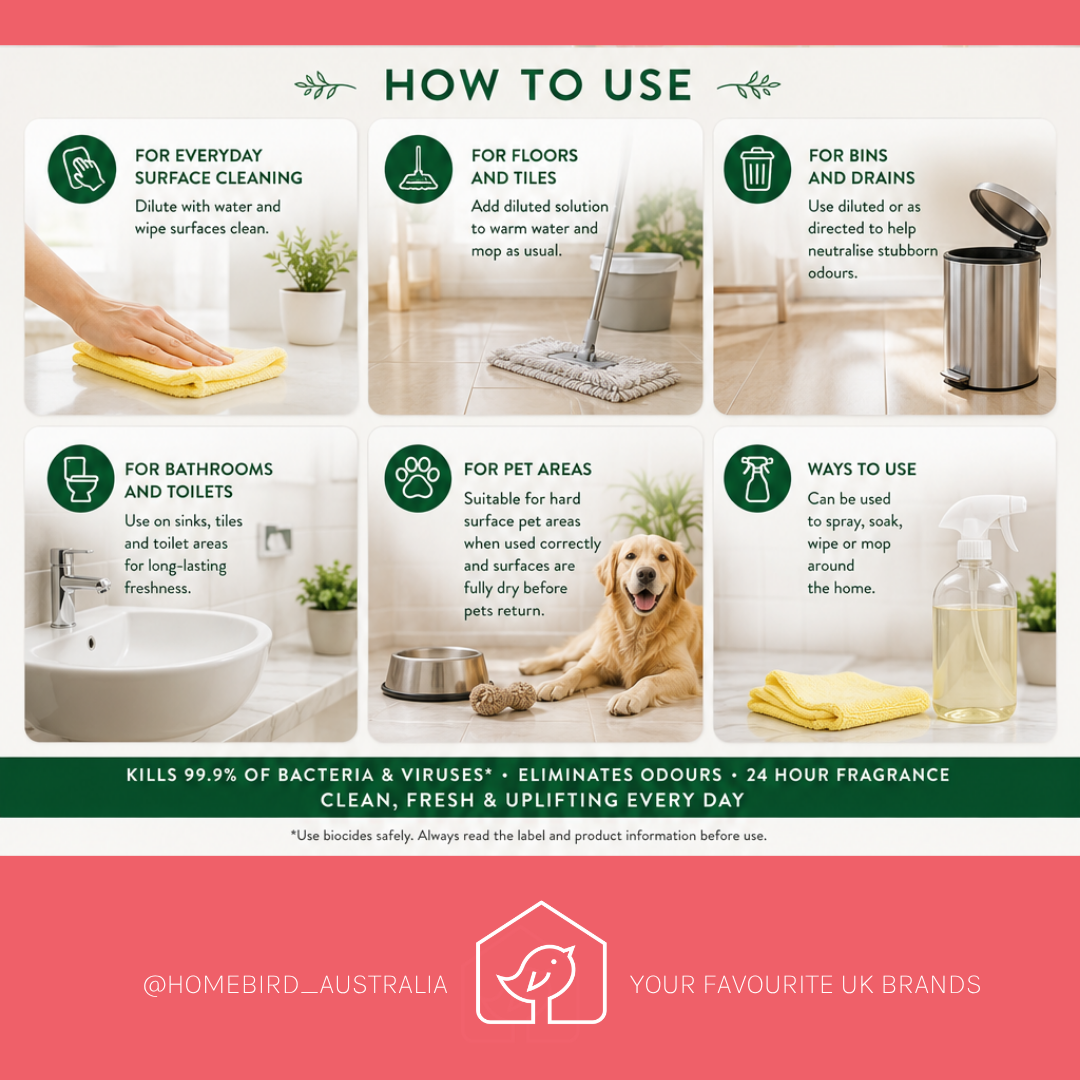 Zoflora Concentrated Disinfectant - 500ml - Lemon Zing How to use