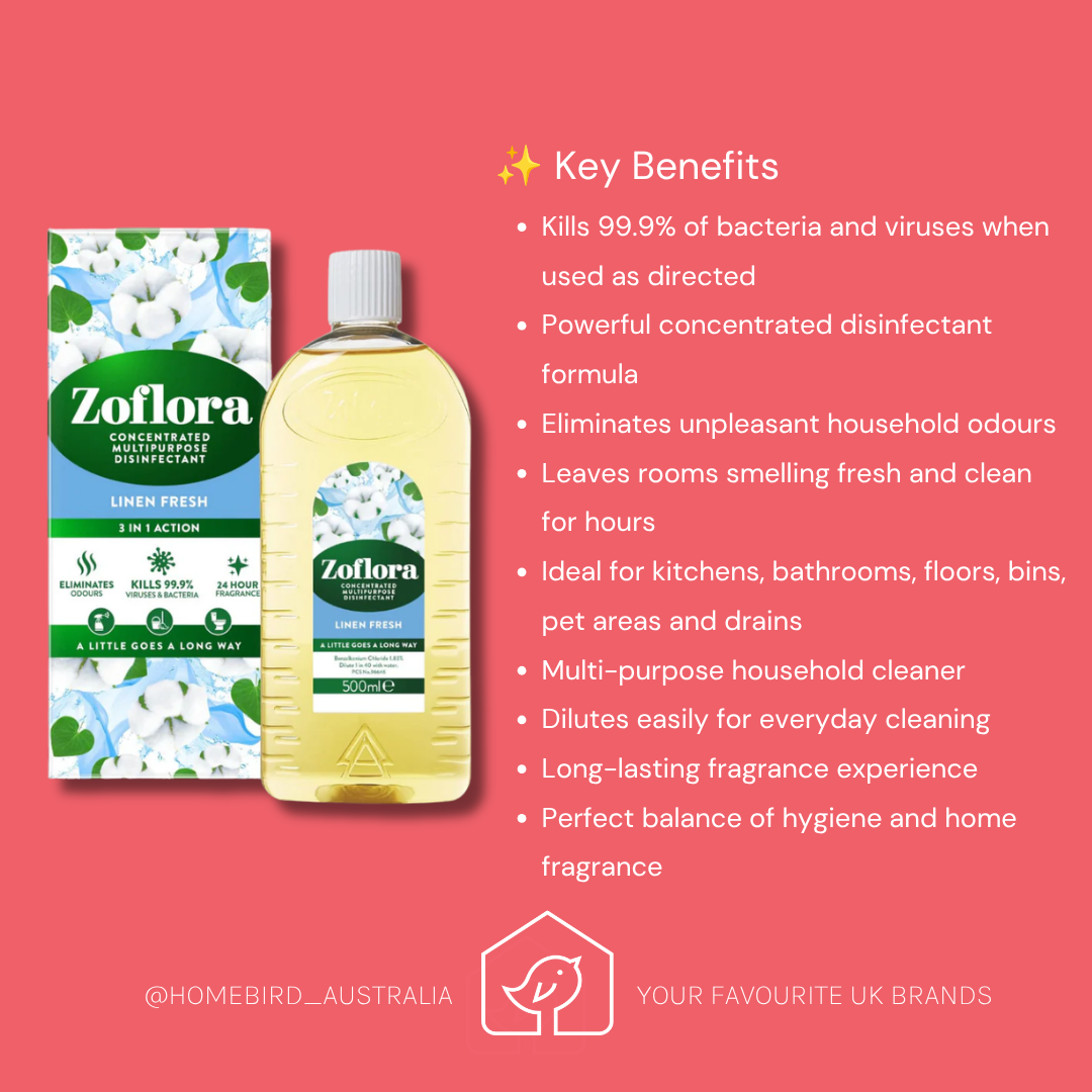 Zoflora Concentrated Disinfectant – Linen Fresh 500ml Benefits