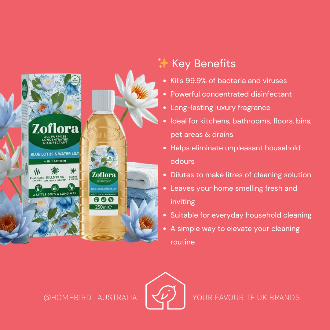 Zoflora Disinfectant – Blue Lotus & Lily (250ml) Benefits