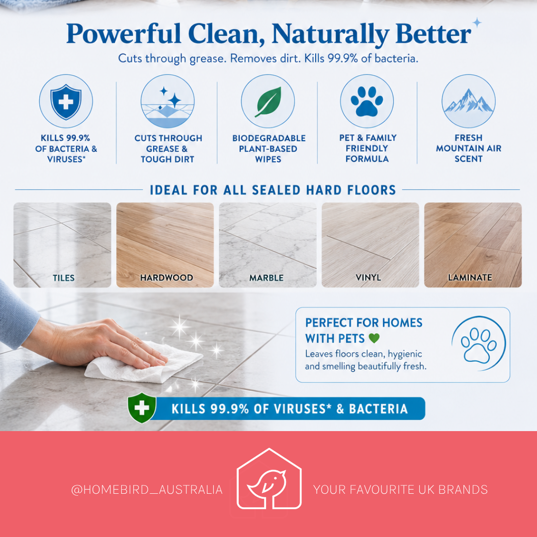 Zoflora Mountain Air - Anti Bac Large Floor Wipes (pet friendly) How to use