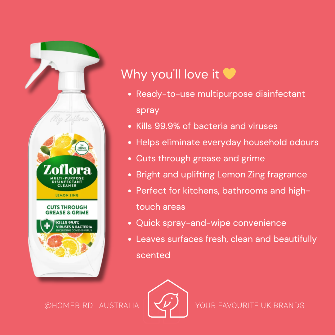 Zoflora Multi-purpose Disinfectant - Lemon Zing (800ml) Benefits
