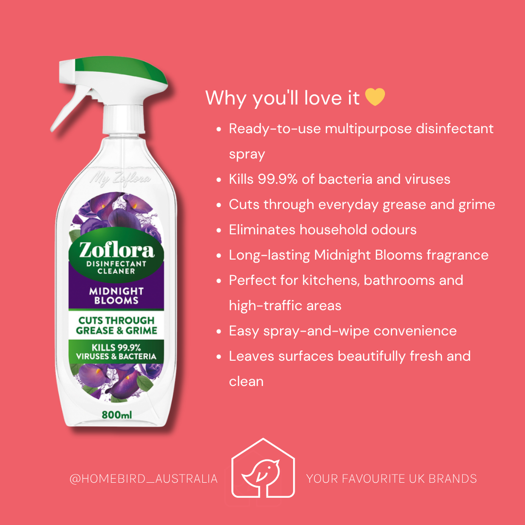 Zoflora Multi Purpose Disinfectant - Midnight Blooms 800ml benefits