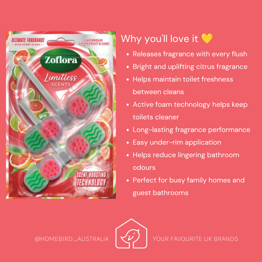 Zoflora Rim Block - Caribbean Grapefruit & Lime Benefits