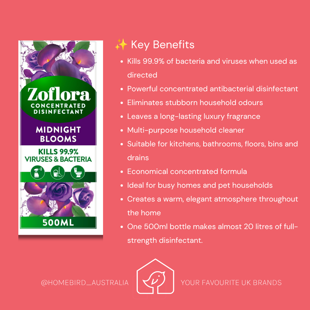 Zoflora concentrated Disinfectant - 500ml - Midnight Blooms Benefits