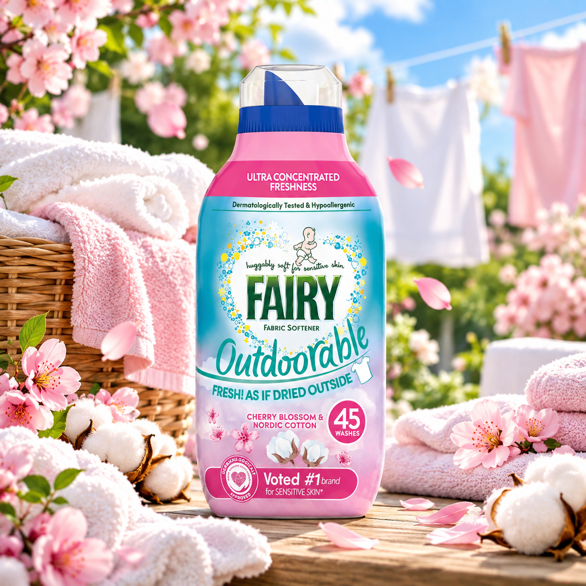 Fairy Outdoorable - Cherry Blossom and Nordic Cotton - 45w