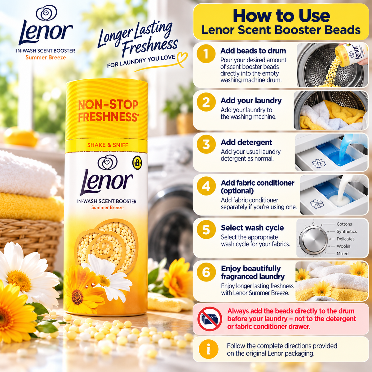 Lenor Scent Booster Beads - Summer Breeze - 155g