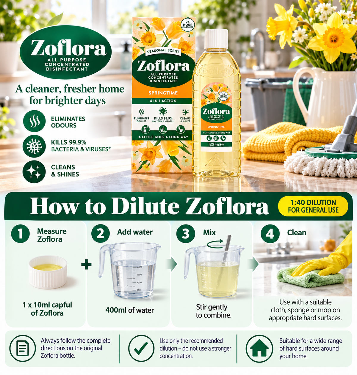 Zoflora Concentrated Disinfectant – Springtime – 500ml - Due in October
