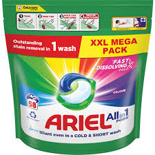 Ariel pods (colour) 58 washes mega pack