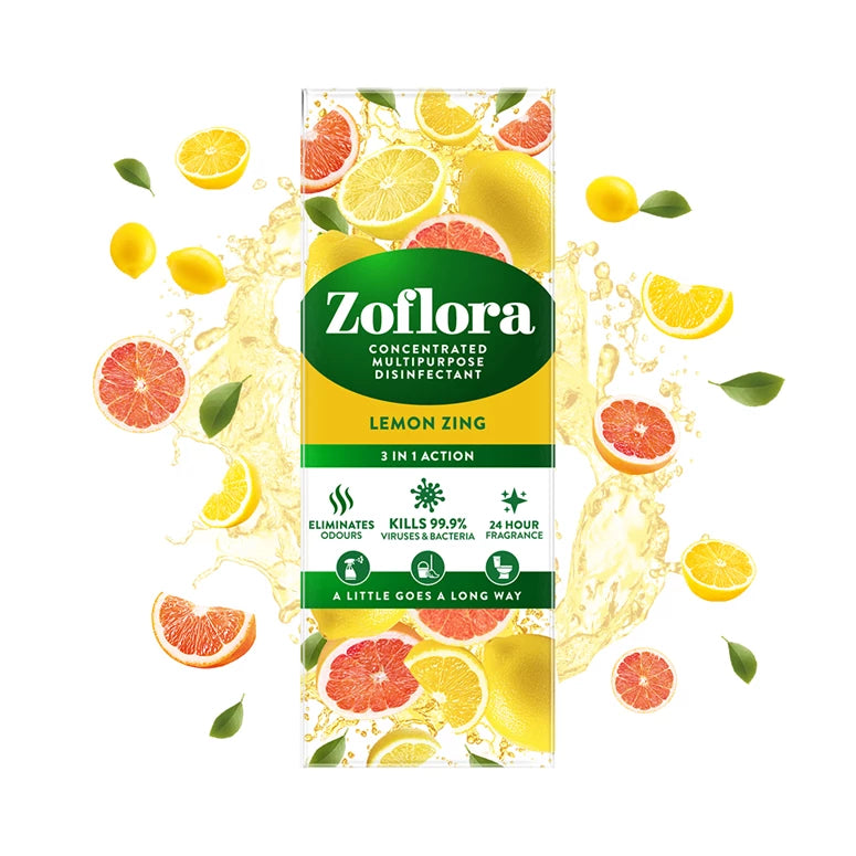 Zoflora Concentrated Disinfectant - 500ml - Lemon Zing - Due In March