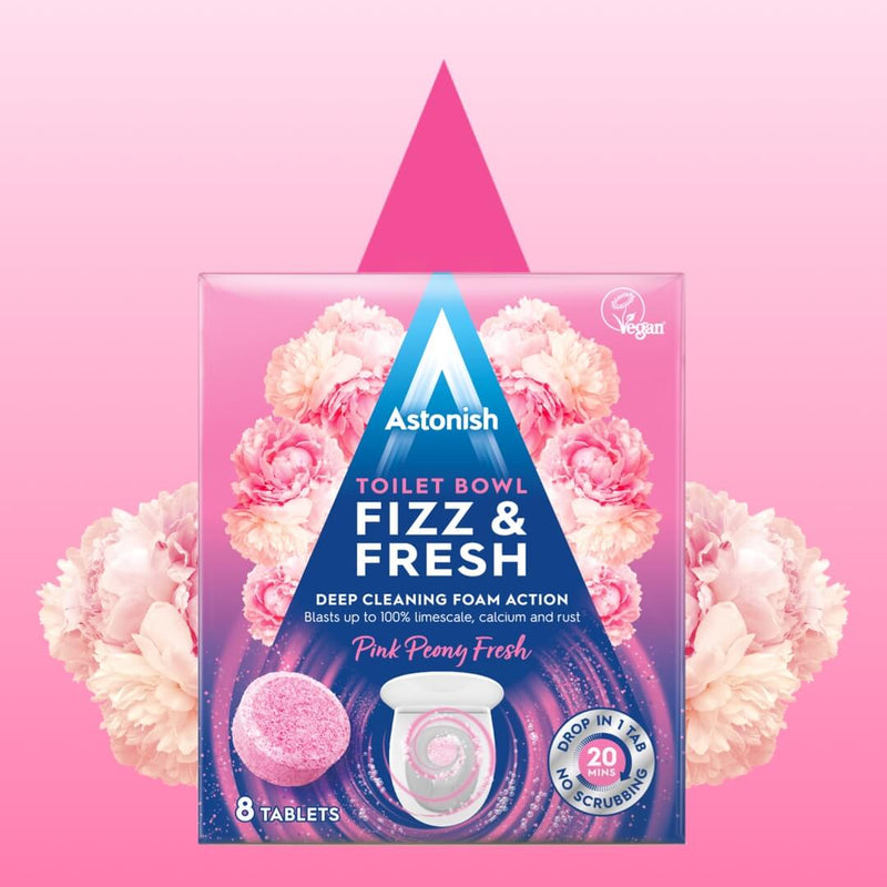 Astonish - Pink Fizz and Peony Toilet Bowl Tablets (8 pack)